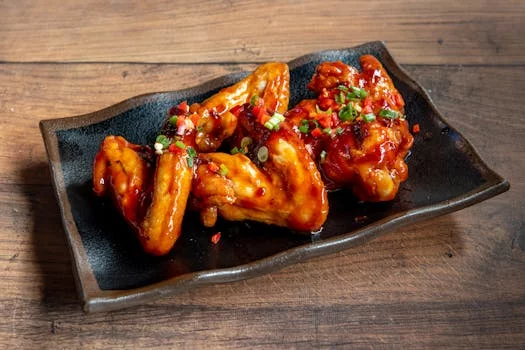 spicy hot wings with buffalo sauce