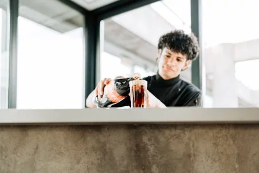 soft drink fountain beverages with ice